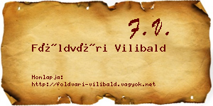 Földvári Vilibald névjegykártya